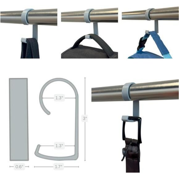 Closet organizer hooks heavy duty bag hanger purse belt scarf storage hooks set - Picture 2 of 7